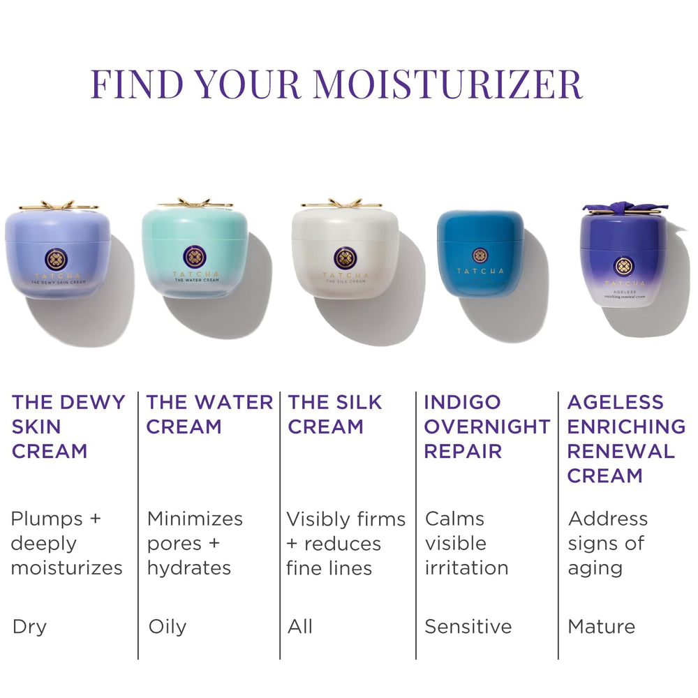 TATCHA Silk Cream radiance close-up hints at soft, smooth skin.