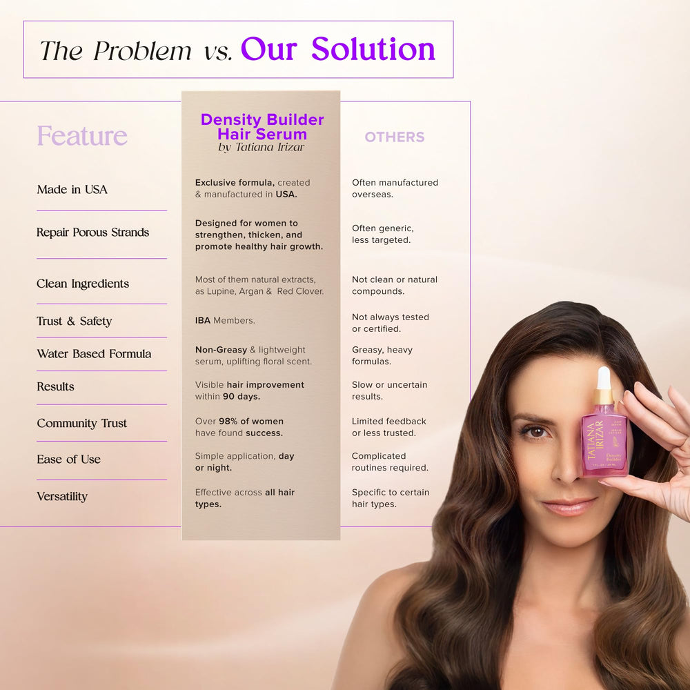 Tatiana Irizar Density Builder applying to scalp demonstrates easy daily routine.