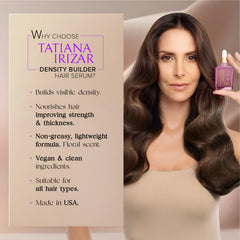 Tatiana Irizar Density Builder scalp application close-up on non-greasy formula.