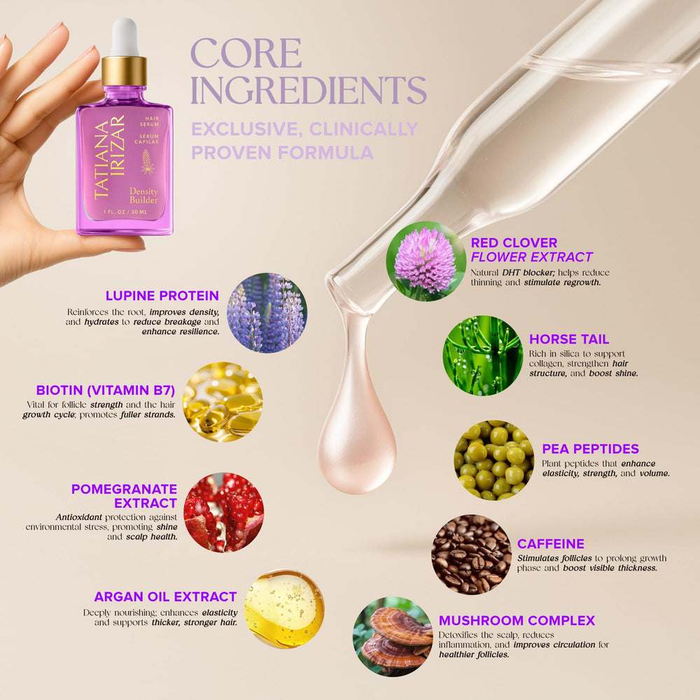Tatiana Irizar Density Builder herbal-floral scent enhances application experience.