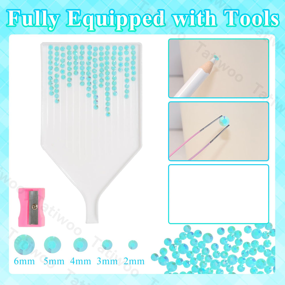 Tatiwoo bedazzling tools set with tweezers and wax pen for easy placement