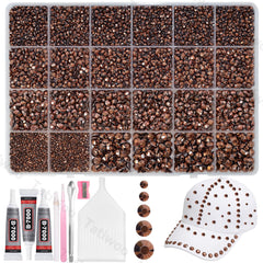 Tatiwoo bronze tan rhinestones 20000-pack main kit for versatile craft embellishments.