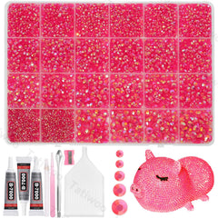 Tatiwoo dark pink flatback rhinestones kit for sparkling tumbler designs.