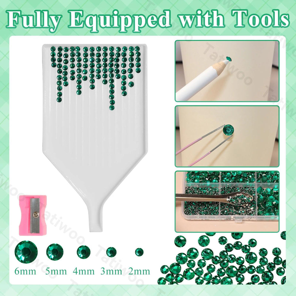 Tatiwoo emerald flatback rhinestones 5mm for bold accents on items