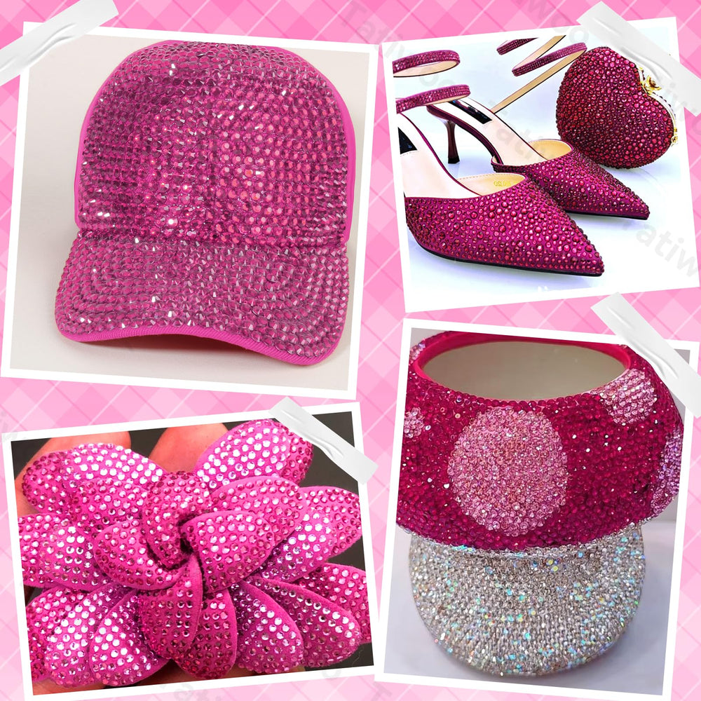 Tatiwoo hot pink rhinestones with mixed sizes for precise detailing and bold accents