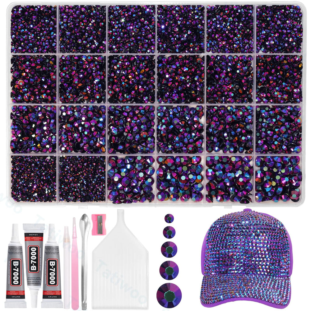 Tatiwoo iris purple flatback jelly rhinestones pack for sparkling craft accents