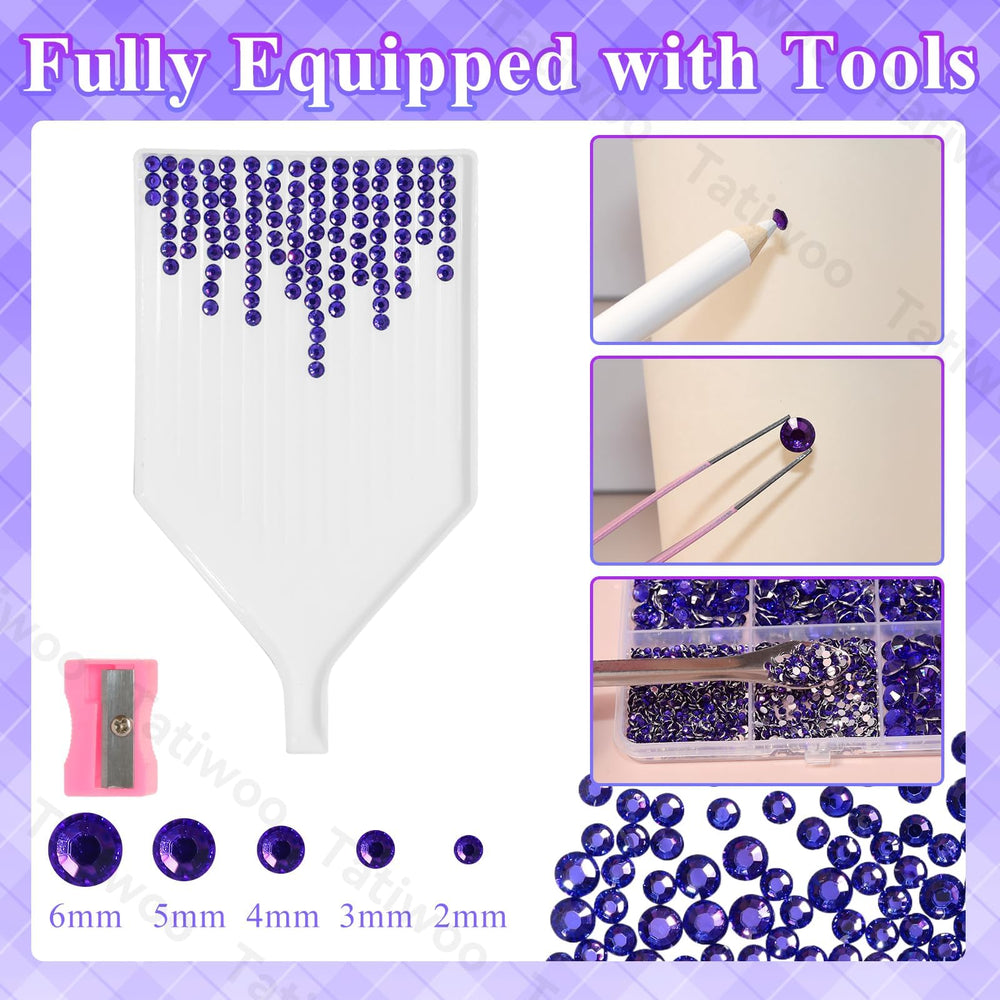 Tatiwoo Roland purple flatback rhinestones in 4mm for bold shimmer on accessories