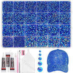 Tatiwoo royal blue flatback rhinestones full kit for crafting and bedazzling