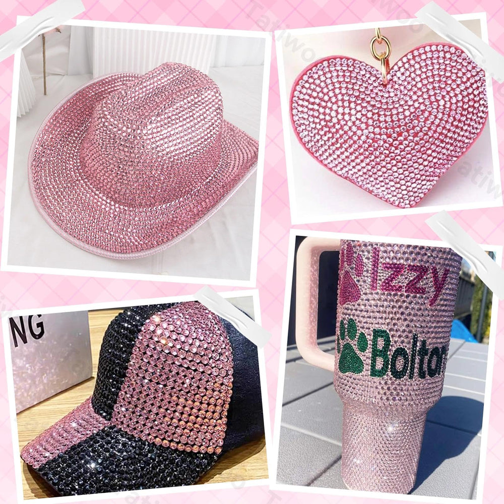 Tatiwoo sparkling pink gems ideal for tumblers, nails, and fashion accents.