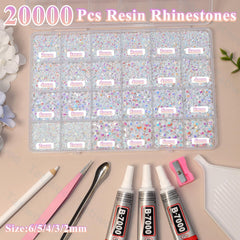 Tatiwoo white AB rhinestones 4mm close-up adds bold sparkle to tumblers and decor.