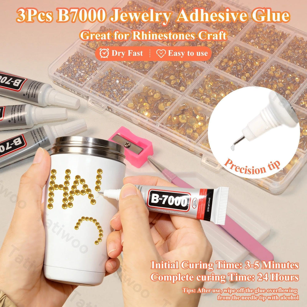 Tatiwoo yellow gold flatback rhinestones in 5mm for statement accents.