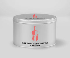 Tattoo Destroyer cream tube close-up for easy at-home application.