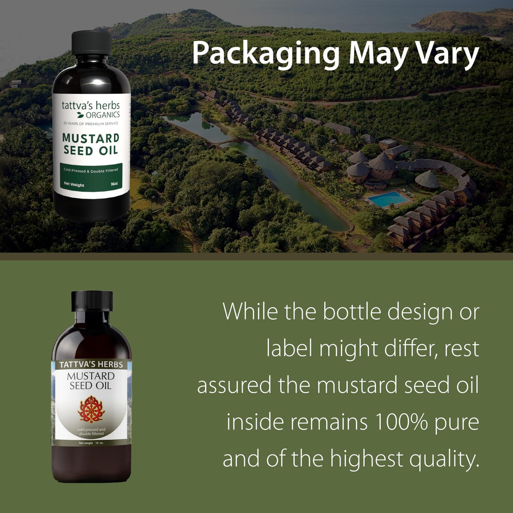 Tattva's Herbs mustard seed oil promotes scalp nourishment and gentle massages.