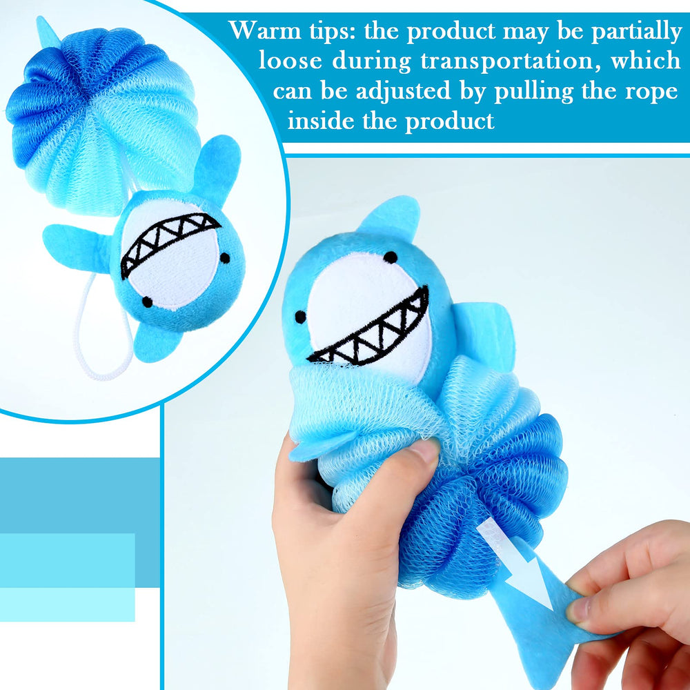 Tatuo dog loofah for kids; plush design supports gentle cleansing.