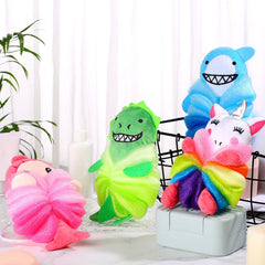 Tatuo penguin loofah for kids; durable and easy to rinse.