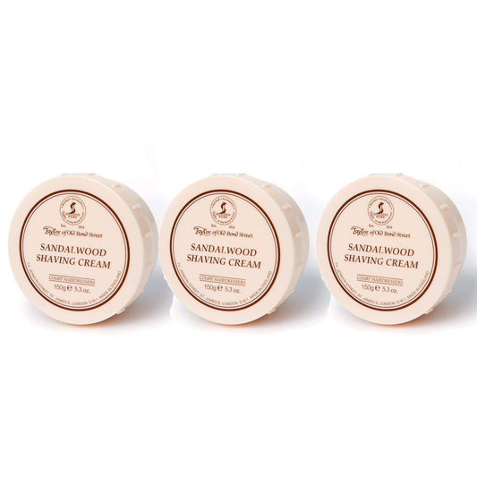 Taylor sandalwood shaving bowl set highlighting 5.3oz capacity for a rich lather