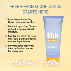 TBH Kids Gentle Gel Face Wash on skin showing soft, balanced hydration