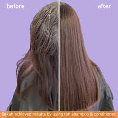 TBH Teen & Kids Shampoo kids hair close-up highlights frizz reduction and shine.