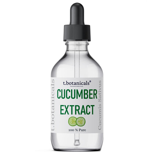 t.botanicals Pure Cucumber Extract bottle, clear glycerite for skin hydration