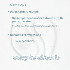 Cosmetic use with cucumber glycerite in a lotion or shampoo base