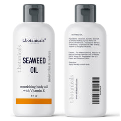 t.botanicals Seaweed Body Oil being massaged into hands