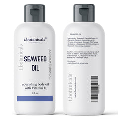 t.botanicals Seaweed Body Oil texture shows light, non-greasy absorption