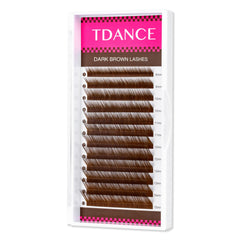 TDANCE dark brown lash extensions color pack for natural-looking color pop.