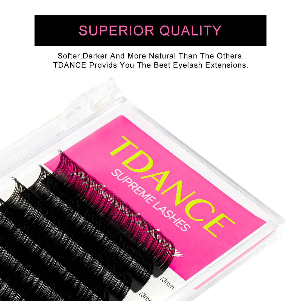 TDANCE matte black foil-backed tray for clean, efficient lash setup