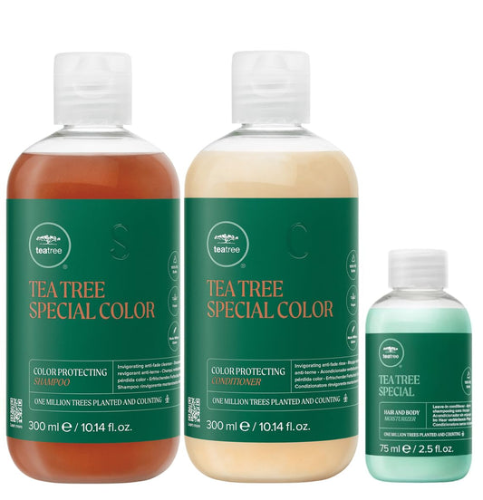 Tea Tree Special Color Shampoo bottle provides refreshing cleanse and color protection