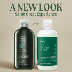 Tea Tree Special Conditioner pour demonstrates controlled application