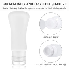 Teapile cream jars and spray bottles for easy portioning on trips