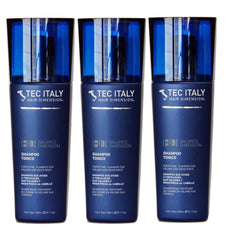 Tec Italy Tonico shampoo bottle shows volumizing formula for fuller hair