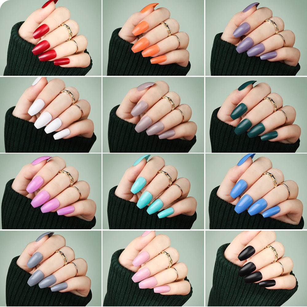 Teenitor matte coffin nails offer chic, soft-edged finish.