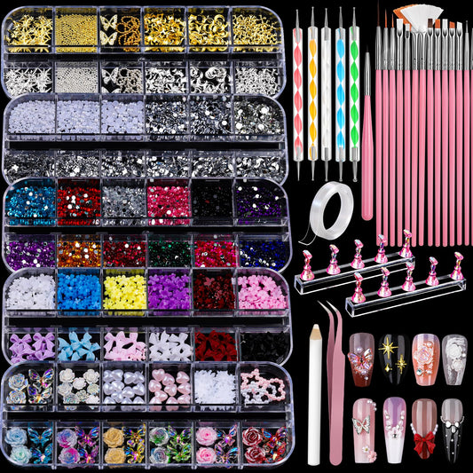 Teenitor nail charms and gems box for creative DIY manicure inspiration.