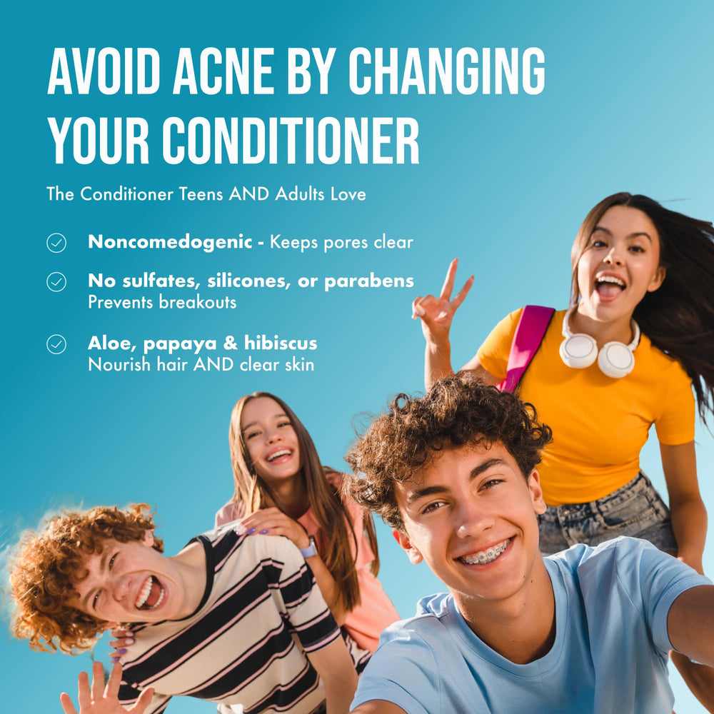 Teenology Teen Conditioner Vanilla Almond packaging communicates fragrance and product benefits at a glance.