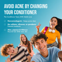 Teenology Teen Conditioner Vanilla Almond packaging communicates fragrance and product benefits at a glance.