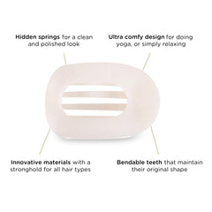 Teleties flat round clip in coconut white provides comfortable hold