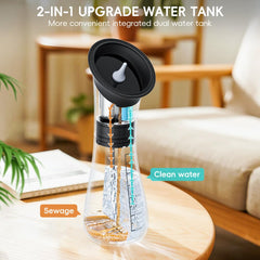 Temodu dual‑tank ear wash system keeps fresh water separate from waste water.