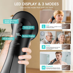 Temodu ear cleaner with LED screen showing three pressure modes for customized care.