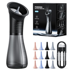 Temodu ear wax removal kit with LED display showing battery status for easy use.