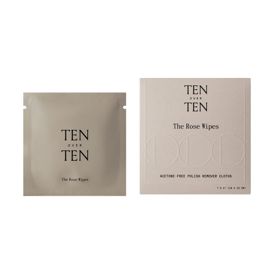 Tenoverten Rose Wipes acetone-free cloths ready to remove polish gently and nourish nails.