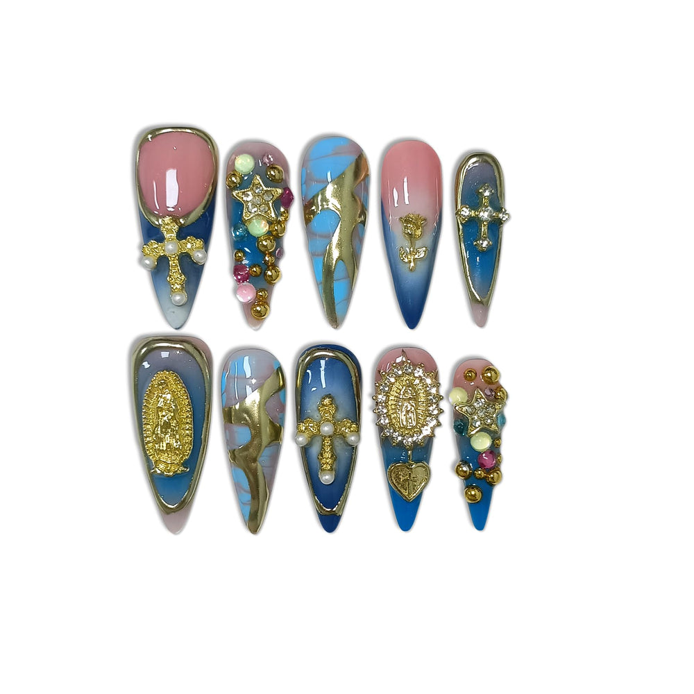 TENPAL celestial charms on nails for a cosmic vibe