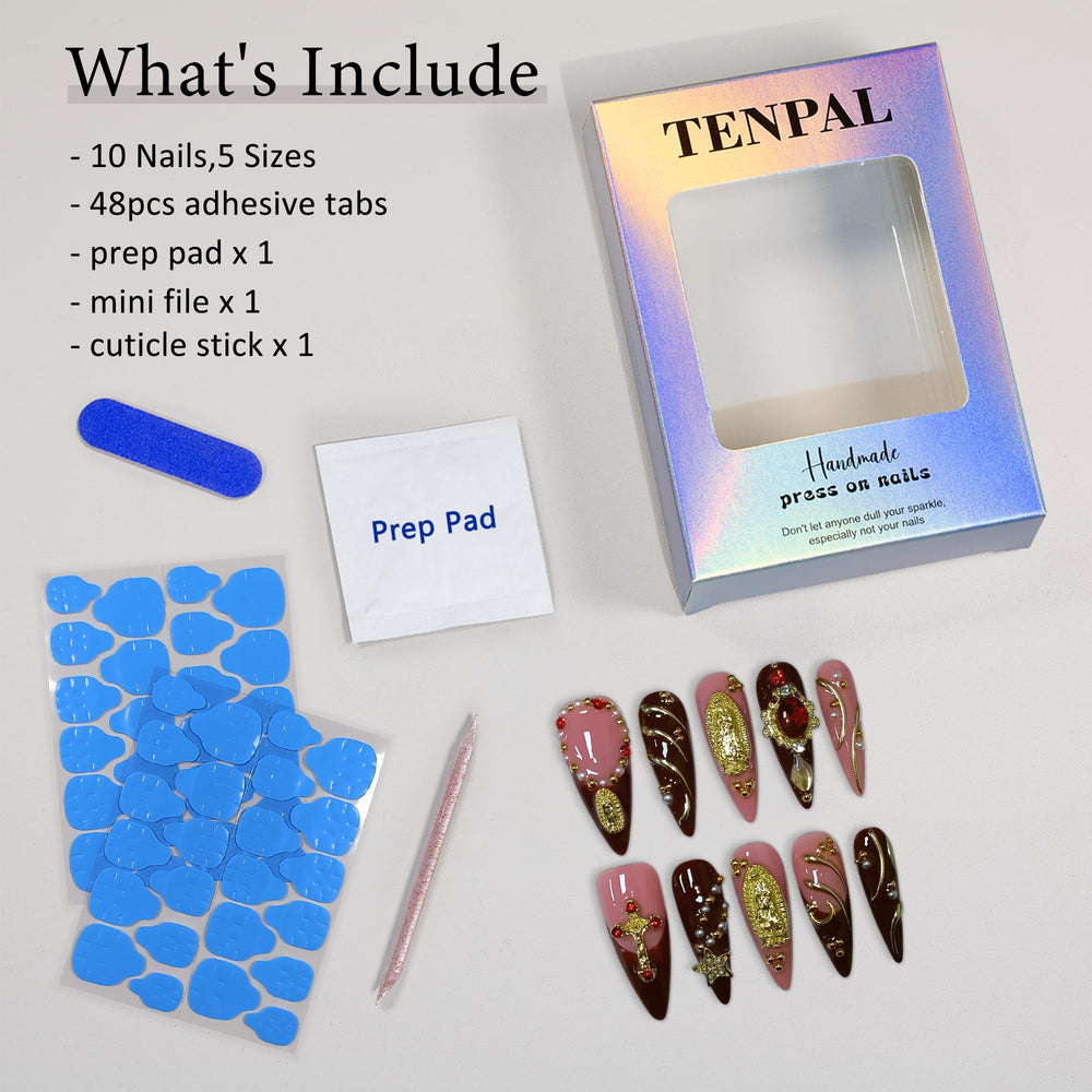 TENPAL chapelcore Y2K nails in packaging close-up for inspo
