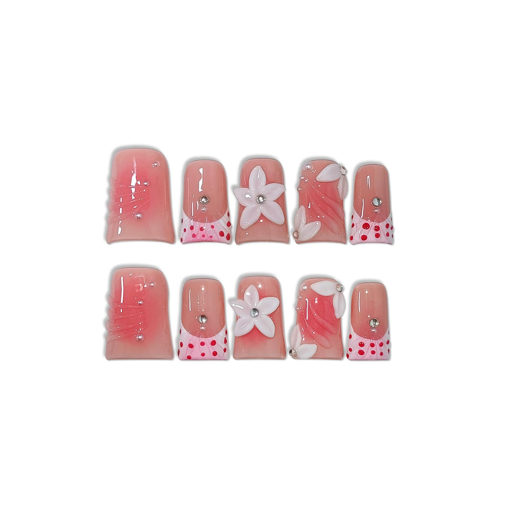 TENPAL dopamine coral and blush French tips for versatile day-to-night style
