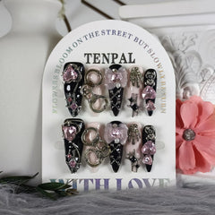 TENPAL glitter acrylic nails set with shimmering finish for glam looks.