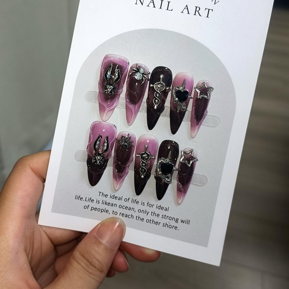 Halloween-inspired TENPAL nails with edgy kawaii vibe