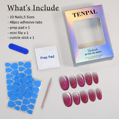 TENPAL close-up nails detail showing texture and glossy shine.