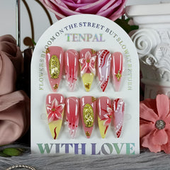 TENPAL hand-painted glossy nails with French tips for everyday elegance