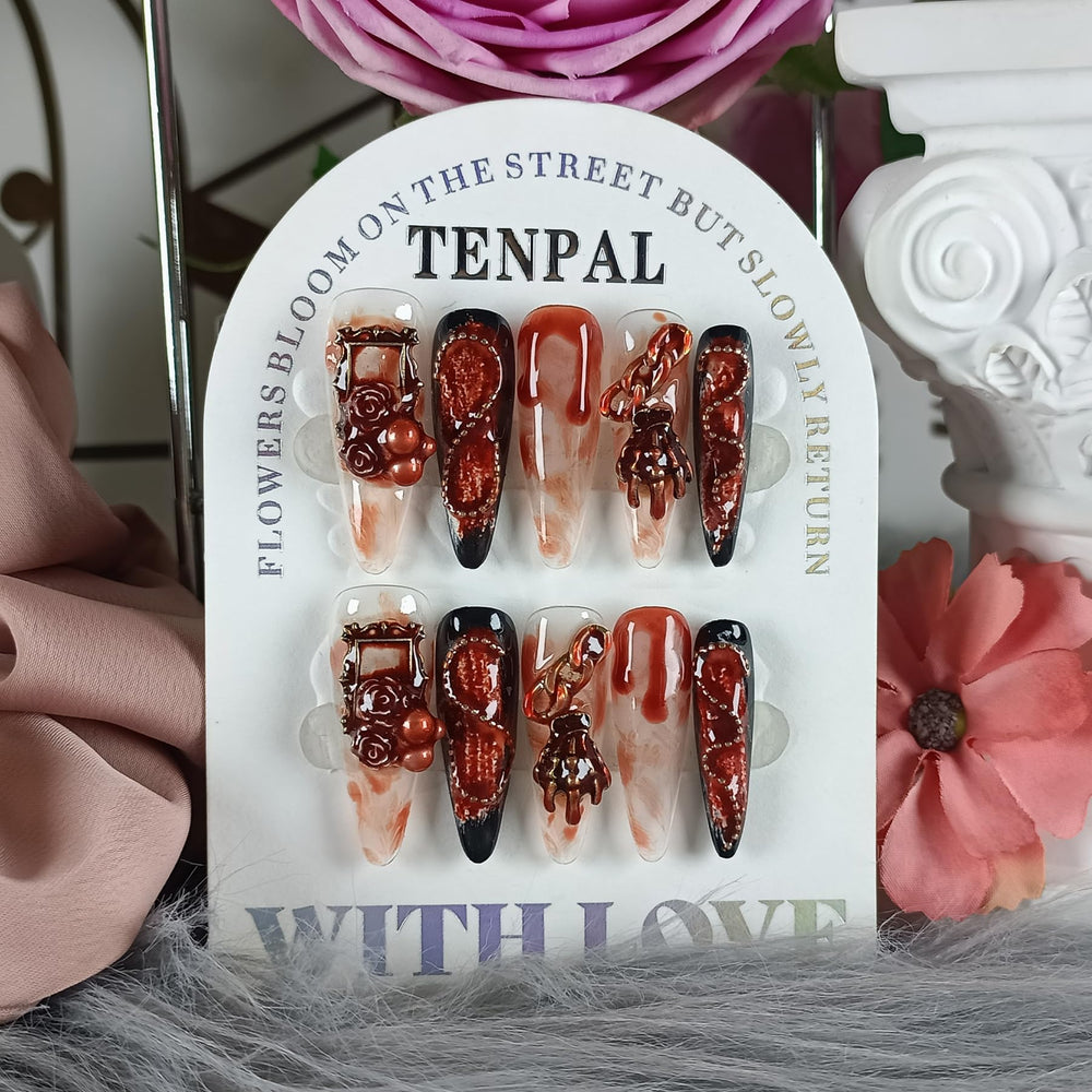 TENPAL jelly adhesive with double-sided file and cuticle stick for prep and secure wear