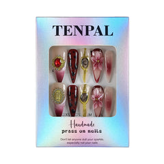 Tenpal kit includes adhesive, file, and cuticle stick for easy prep.